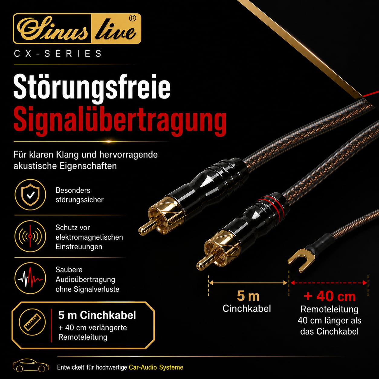 Sinuslive CX-50 kabel cinch