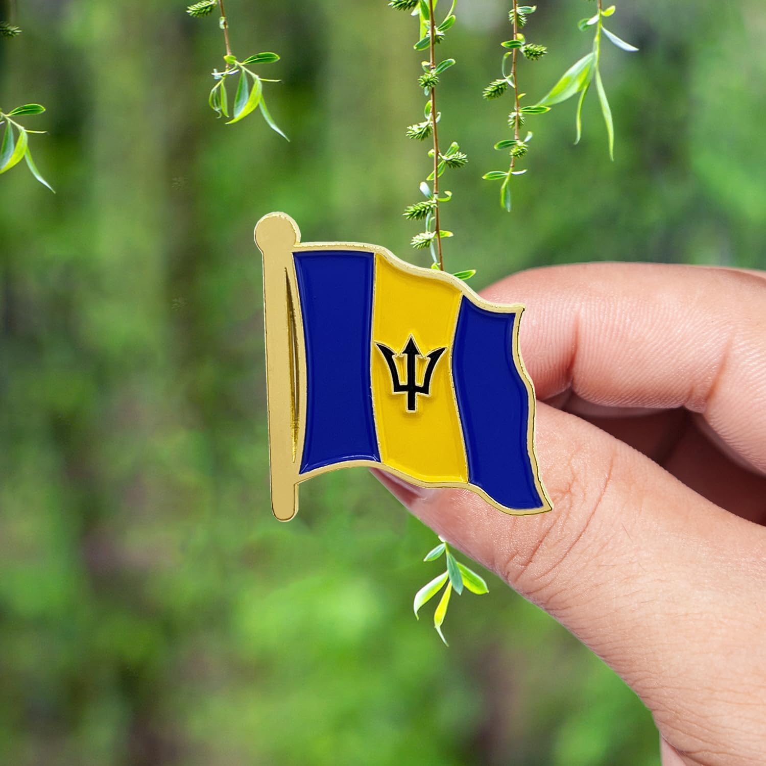 4 Pack Barbados Flag Lapel Pin - Barbadian Flags Pins Lapel Hat Backpacks Suit Decoration & Men Women Waving Patriotic Enamel Metal Badge Souvenir - Image 3