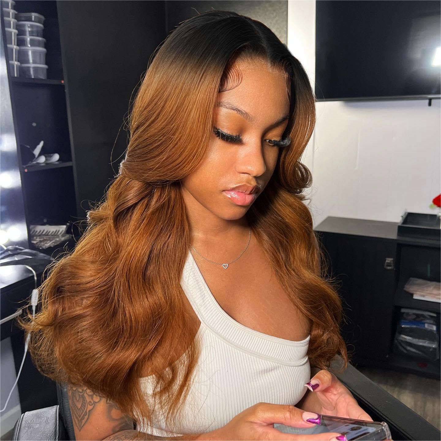 REMY HAIR Body Wave Brazilian Virgin Human Hair Bundle T1B/30 Ombre Brown Human Hair Bundle for Black Women 26 Inch 1 Bundle