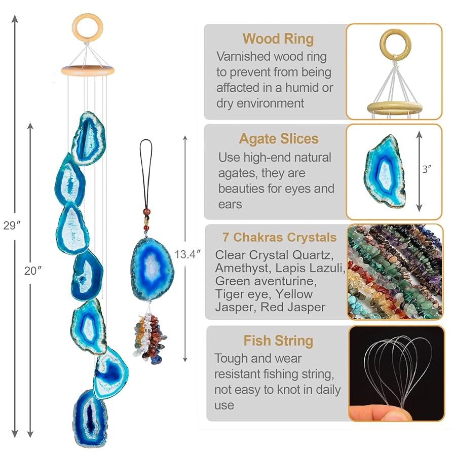 ベル 手作り瑪瑙 スライス　風鈴 吊り下げ リビングルーム 装飾記念チャイム ベル 手作り瑪瑙 スライス 風鈴 吊り下げ リビングルーム 装飾