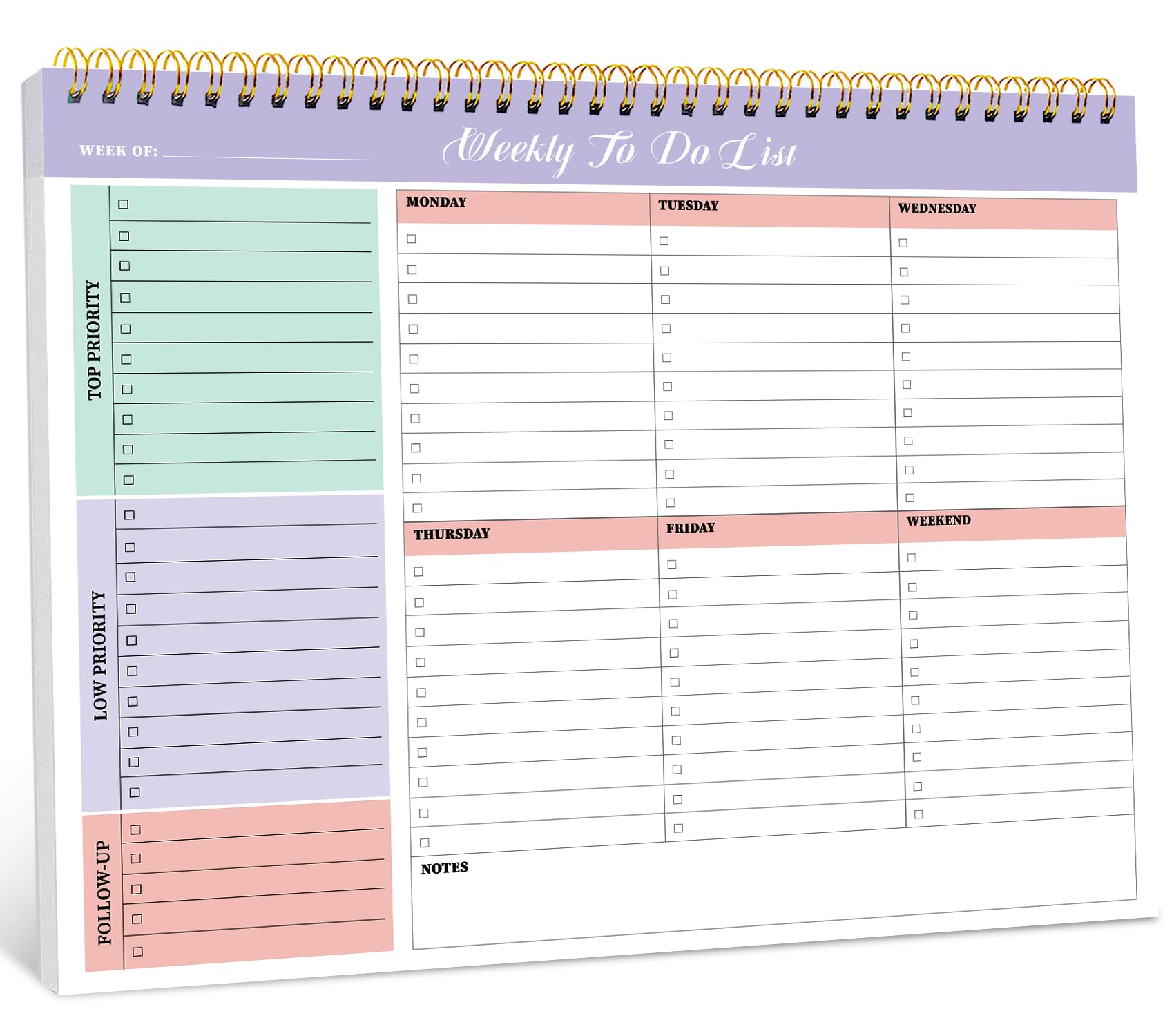 Taja Weekly Planner Notepad - Undated & Waterproof -8