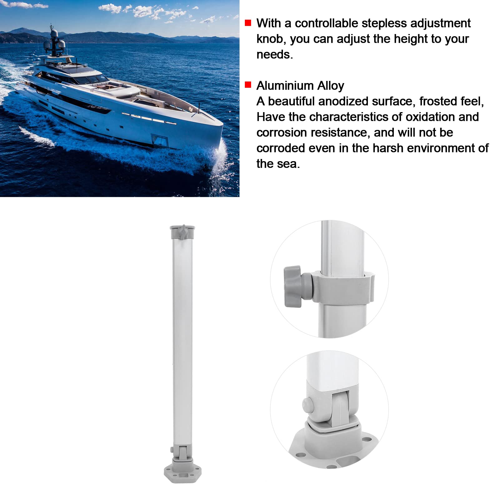 RV-Tischstütze, 510–760 Mm Höhenverstellbare Tischbein-Hebe-Teleskop-Klappstütze für Wohnmobil, Wohnwagen, Boot, Yacht