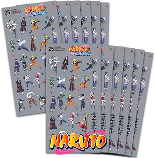 Naruto Party Favors for Boys & Girls - 12 Pack Naruto Stickers Sheet Bulk Bundle for Kids Birthday Party & Goodie Bags | Anime Party Supplies