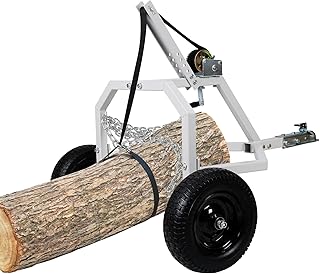 20” Log Skidding Arch& Holder Set, 1000 Lbs Capacity Log Skidder, Durable Steel Rustproof Log Dolly with Manual Winch, Choker Chain& Binder, Dolly Set for Farm Wood Transport, 51'' x 20'' x 42.5''