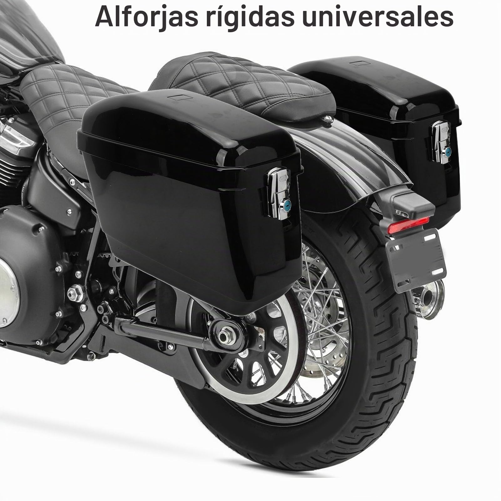 Aramox 1 par de Alforjas Duras para Moto de 45L con Kit de Montaje de Revestimiento de Bloqueo Caja de Almacenamiento Lateral Universal para Maletero de Motocicleta de Plástico ABS