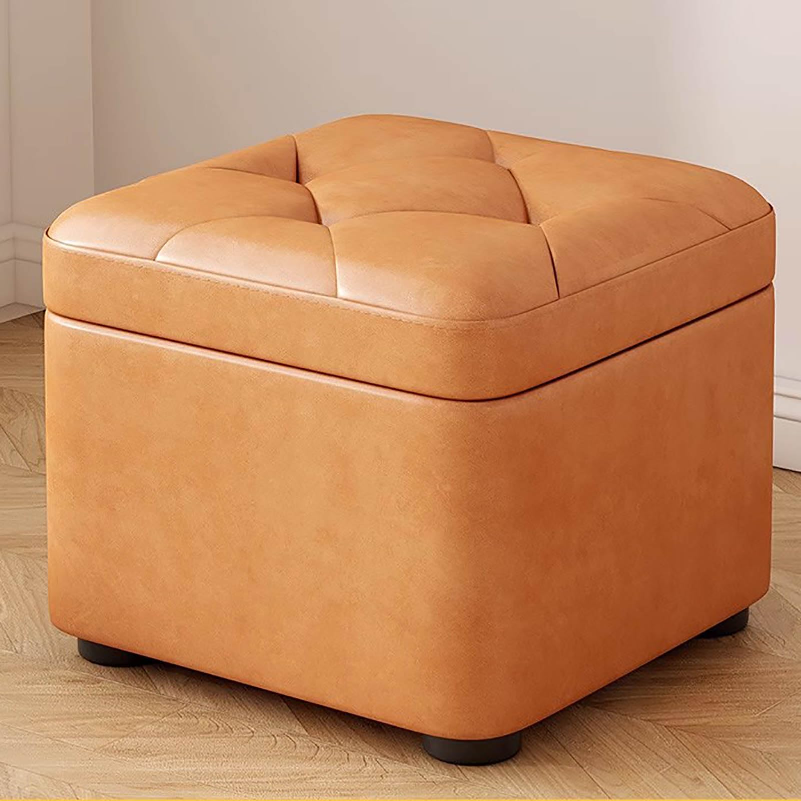 Tabouret repose-pieds multifonctionnel pour coin lecture et salon chaleureux avec coffre