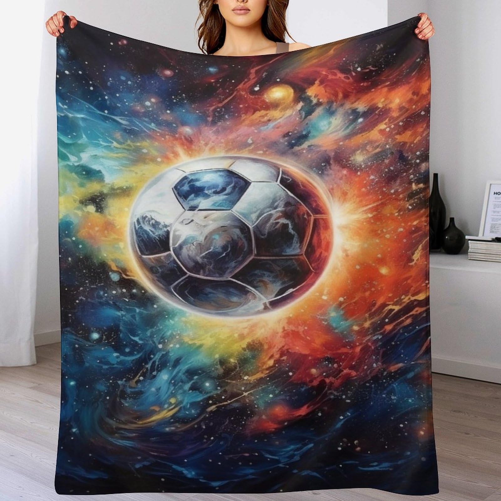 Couverture canapé football plaid en flannel contre le froid pour maison et voyage