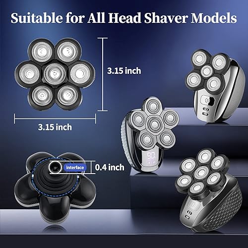 Miniatura 3 de Cabezal de repuesto para afeitadora eléctrica 7D para hombre, cabezal de afeitado eléctrico Freedom, cuchillas para afeitadoras calvas húmedas y