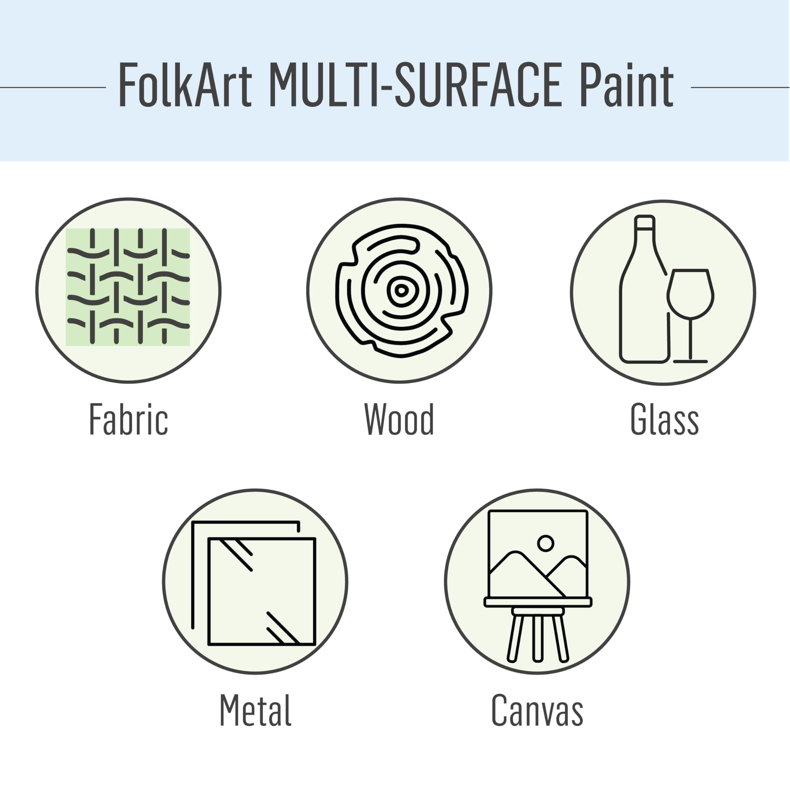 FolkArt Varsity Hues - Kit di colori acrilici, 15 pezzi, include 12 colori multi-superficie e 3 pennelli piatti premium