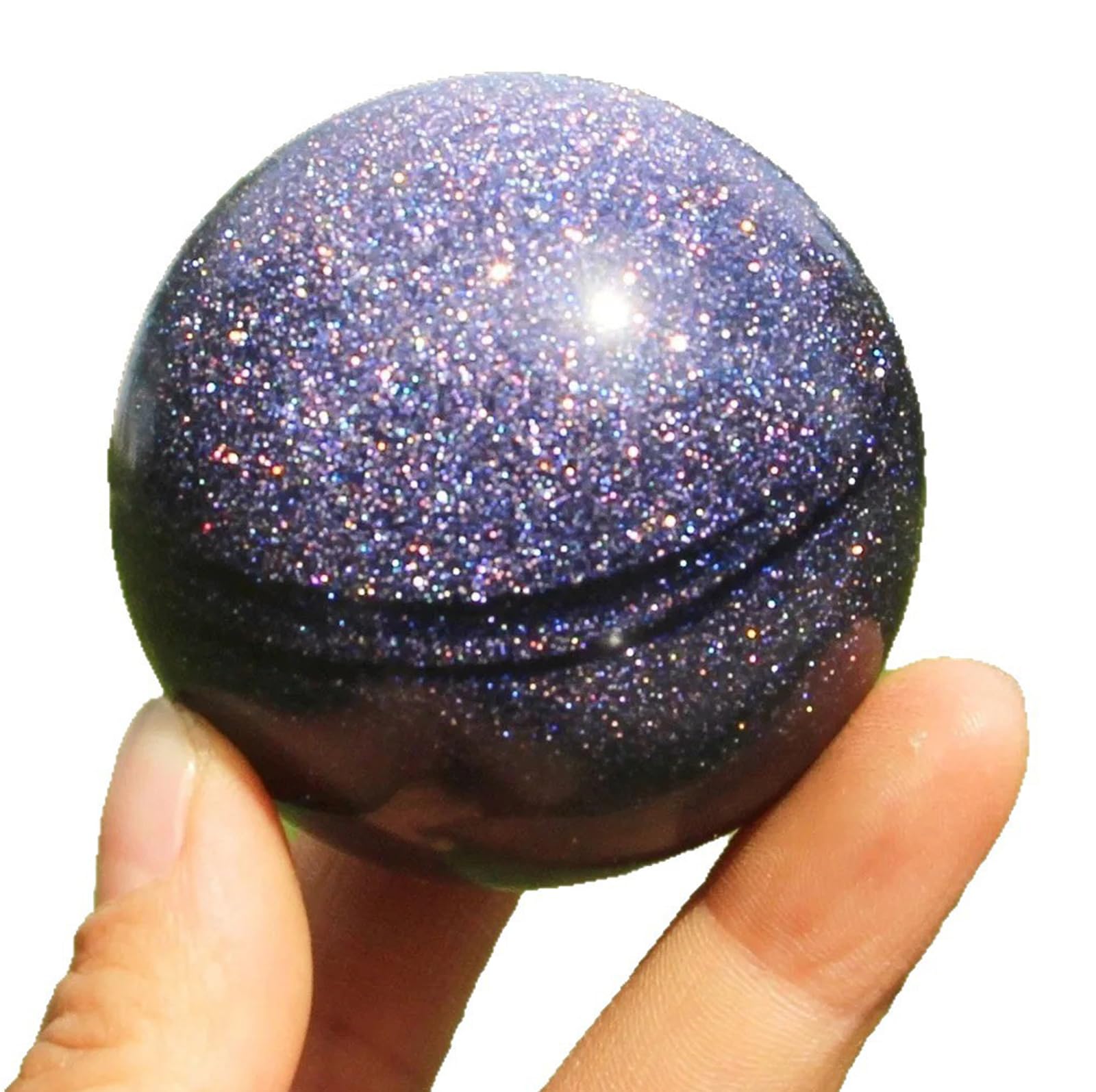 Ornamenti a sfera di cristallo in arenaria blu, articoli per ufficio. | Sfera di cristallo blu per la meditazione, decorazione Feng Shui, oggetto fotografico Lensball