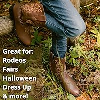 Vista 5 de Deer Stags Ranch - Botas cómodas estilo vaquero, fácil de poner, para niños., Marrón, 3 niño