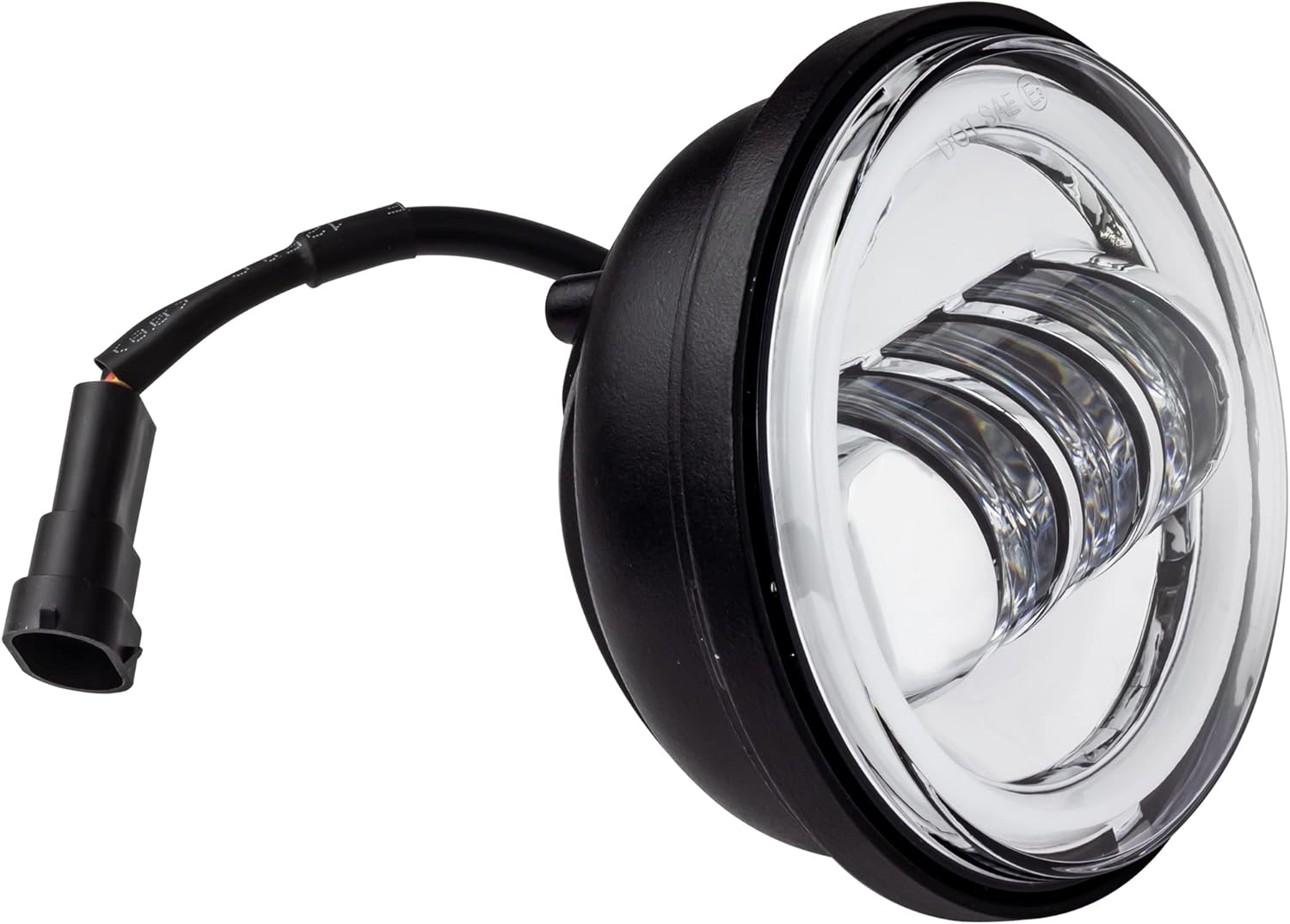 Eagle Lights 8700CHP 4.5 4-1/2 Inch LED Passing/Spot Lamp/Auxilliary Light Kit with Halo Ring Compatible With Harley Davidson® And Indian® Motorcycles (Chrome)