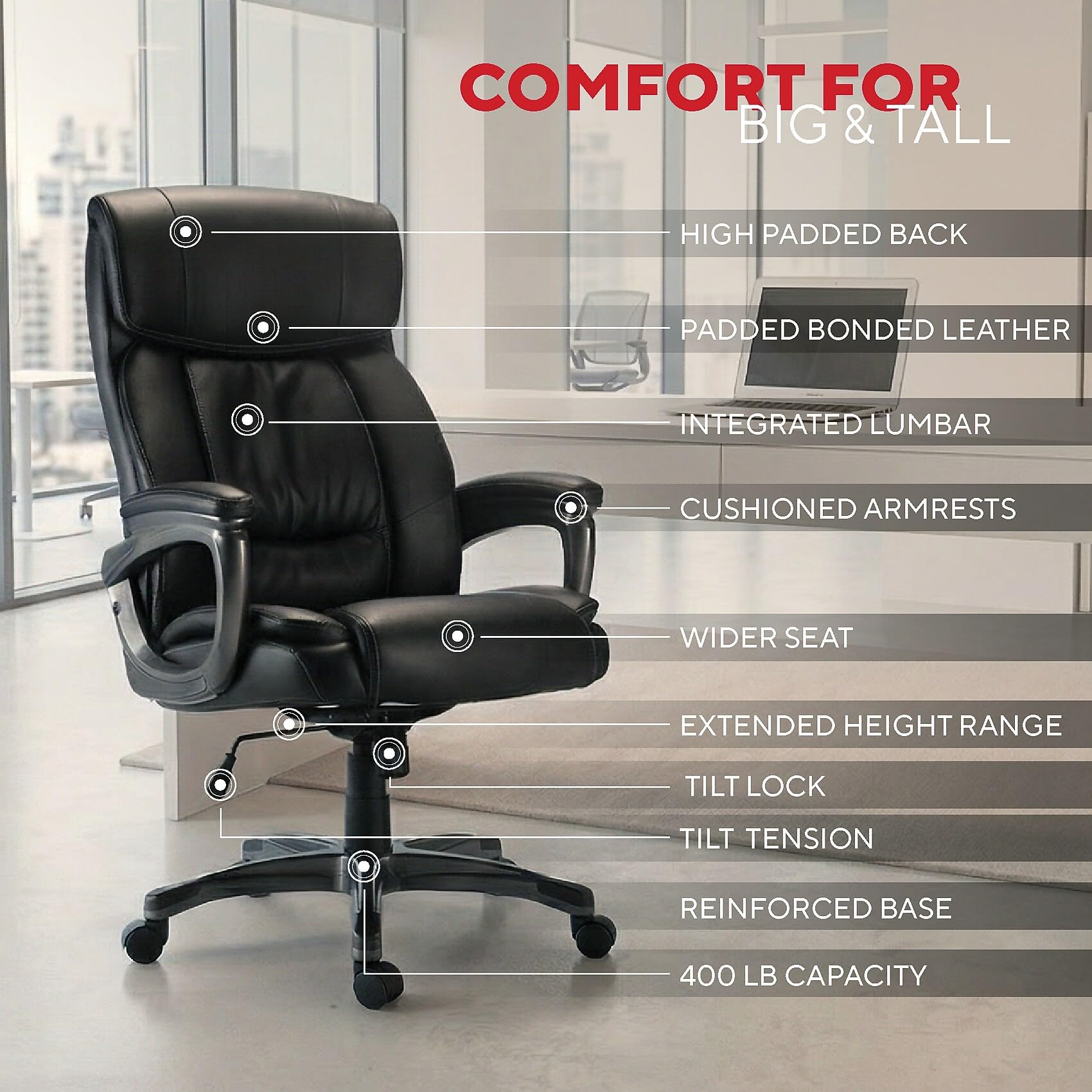 Amazon.com: Staples Lockland Ergonomic Managers Office Chair, Big