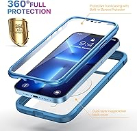 Vista 369 de Diaclara - Funda diseñada para iPhone 15 Plus de 6.7 pulgadas, transparente, cuerpo completo, con protector de pantalla, resistente de protección