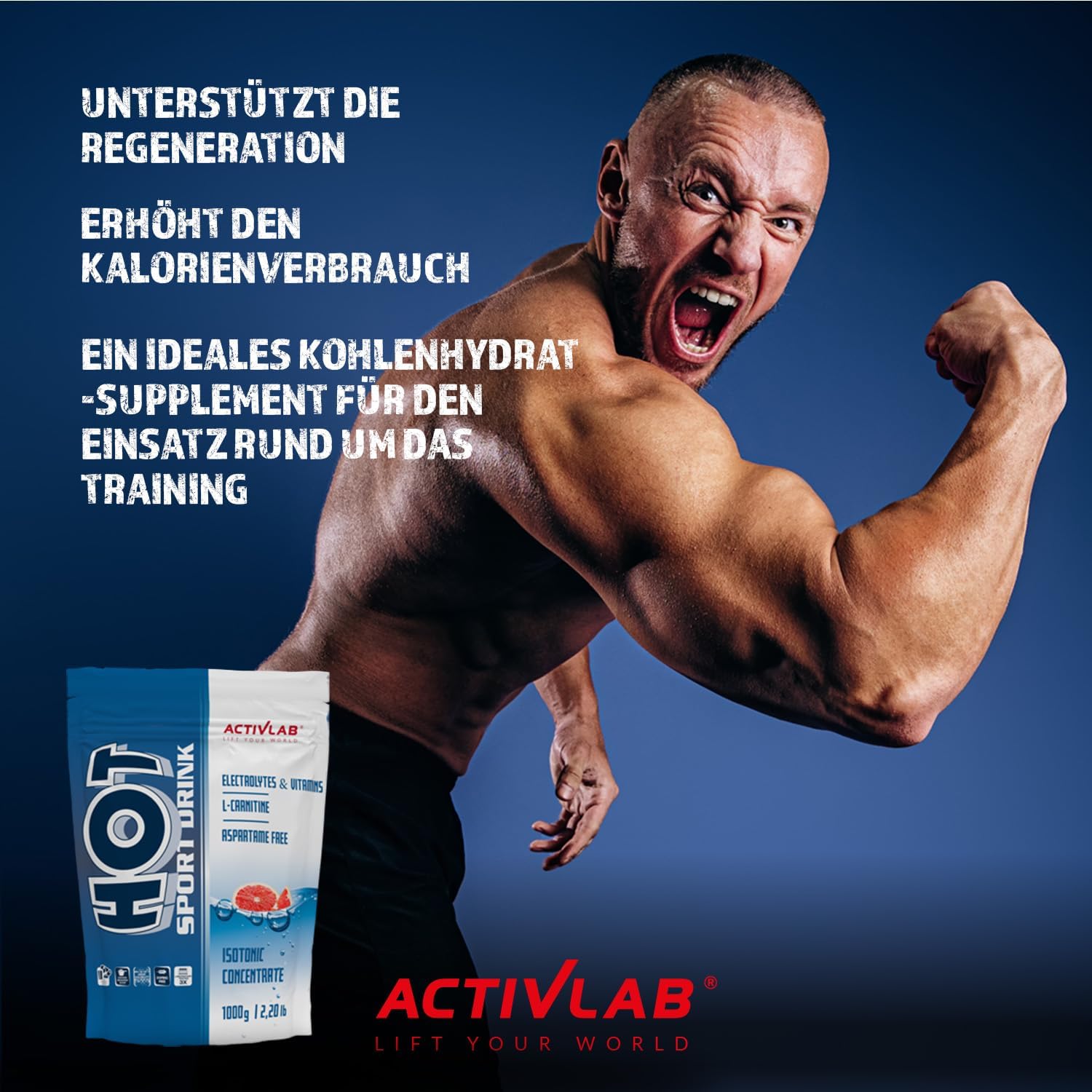 Activlab, Hot Sport — изотонические напитки, грейпфрут, 1 упаковка (1 × 1000 г)