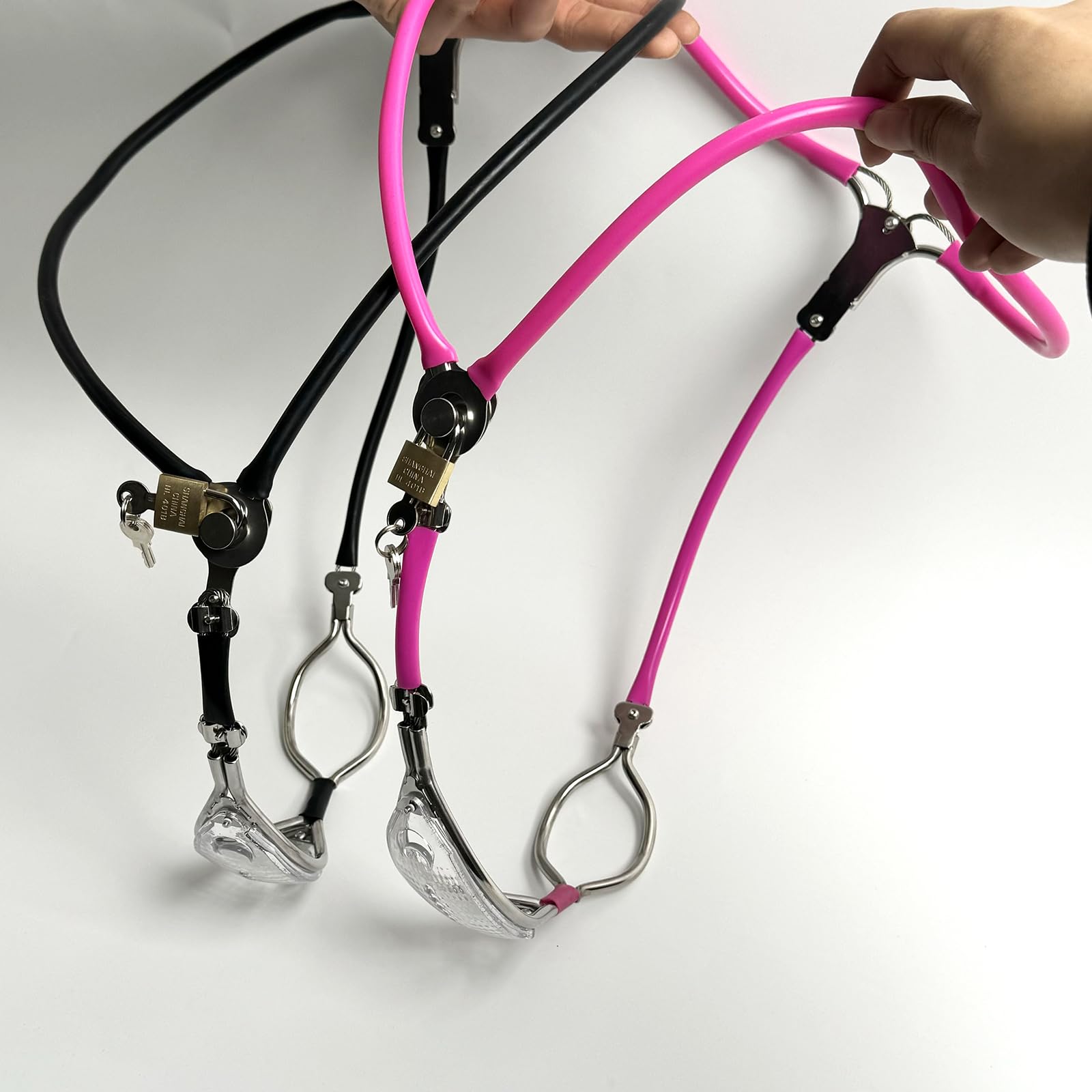 Ceinture Chasteté Féminine Acier Verrouillable Noire 60-90cm YILUQIFLY BDSM avec Trou de Défécation Ajustable