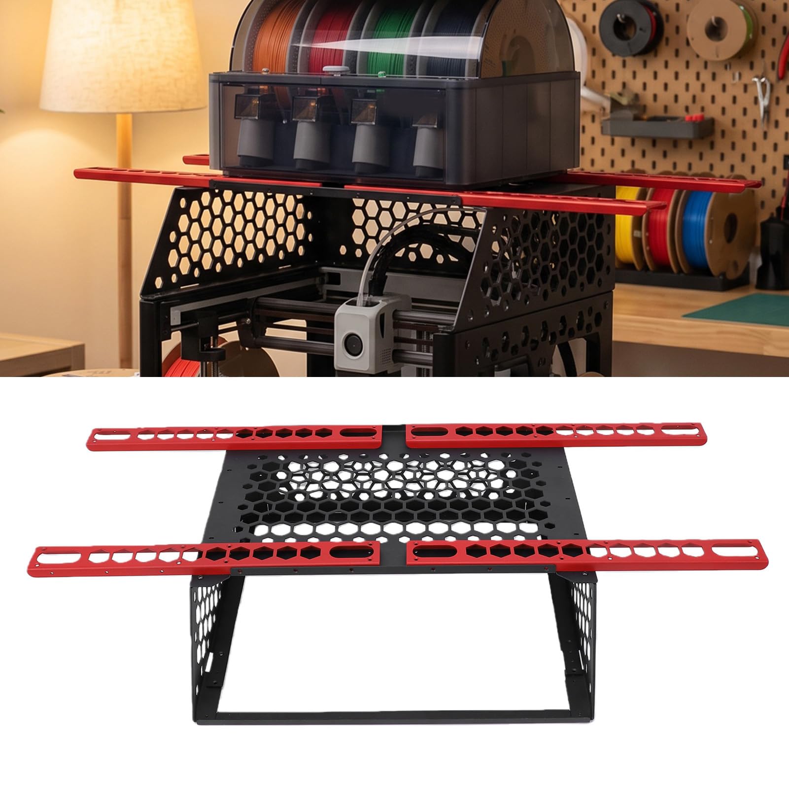 Fockety Soporte AMS de Aleación de Aluminio Apto para Lab P1S | Impresora 3D Ams Ams para lab p1s Soporte vertical AMS Impresora 3D Soporte AMS Soporte de almacenamiento AMS Panales