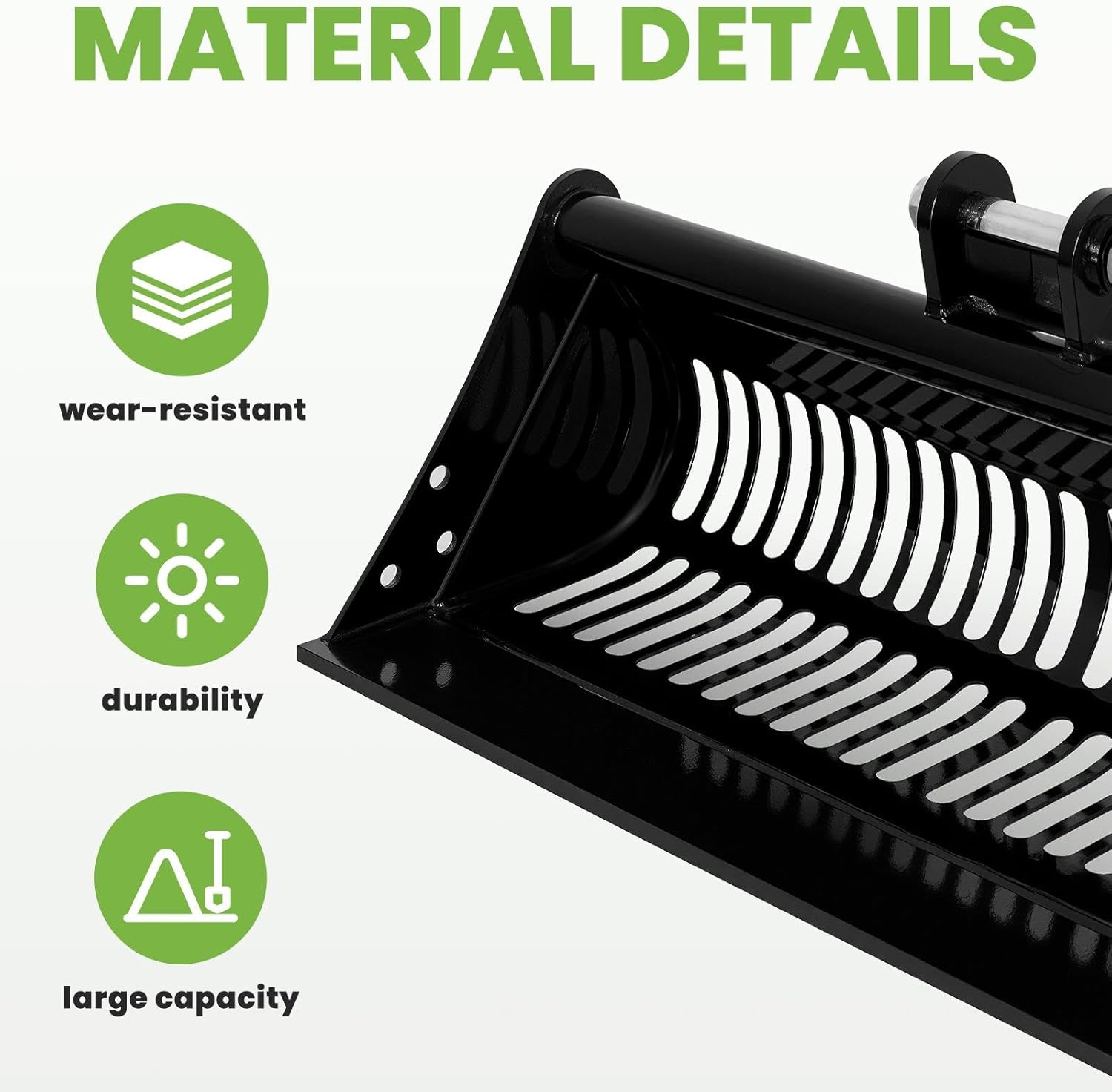Efficient Excavator Bucket, Durable Mini Excavator Attachment with High Manganese Steel, Perfect for Screening Stones and Soil in Various Applications