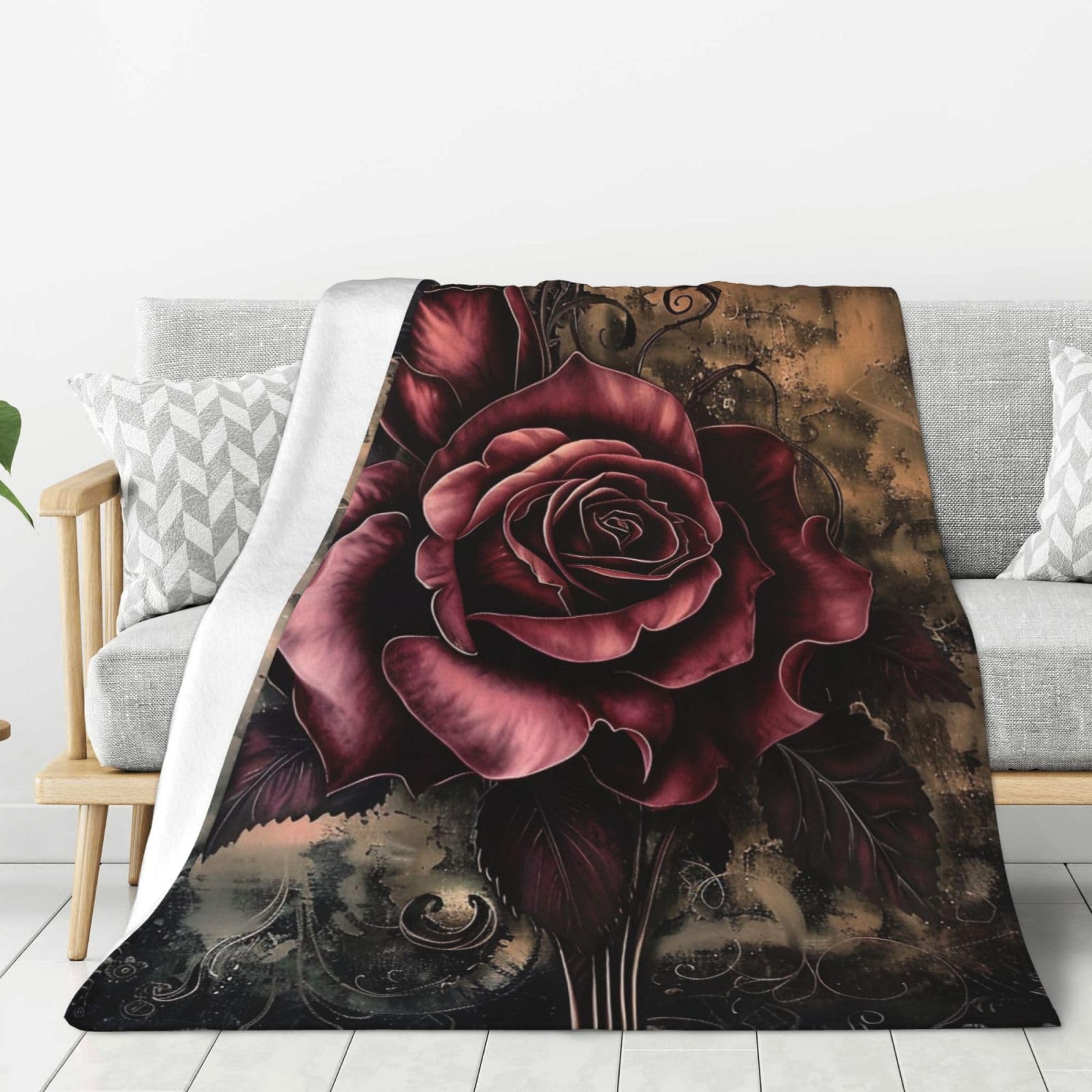 Couverture rose gothique en flanelle epaisse pour ne plus jamais avoir froid au bureau