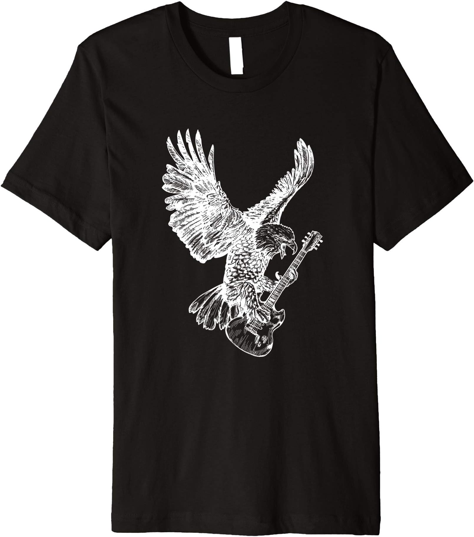 Eagle Playing Guitar Guitarist Musician Music Band Premium T-Shirt