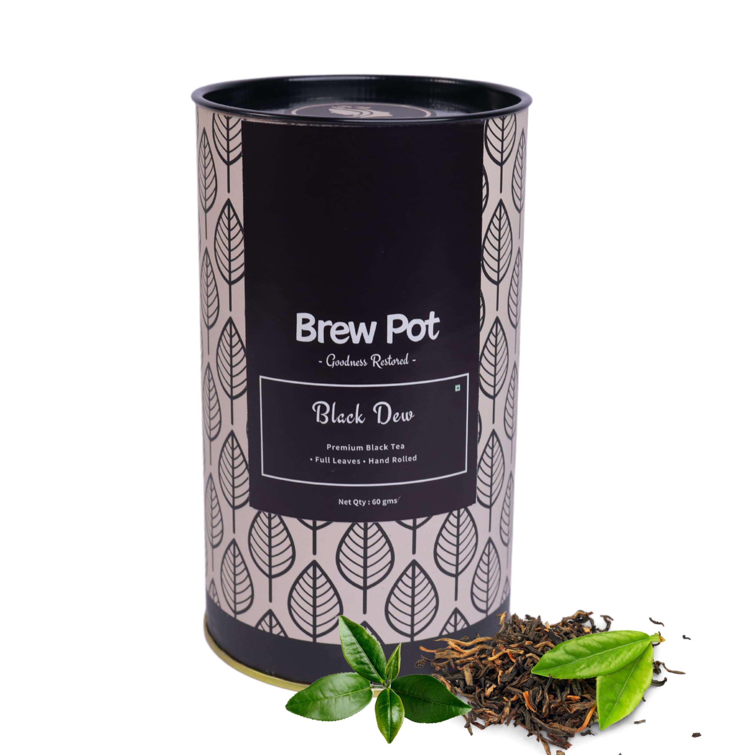 Brew Pot Black Dew Tea - 60gm | Premium Black Tea Blend for Bold Flavor And Rich Aroma | Loose Leaf | 100% Natural | Pack of 1