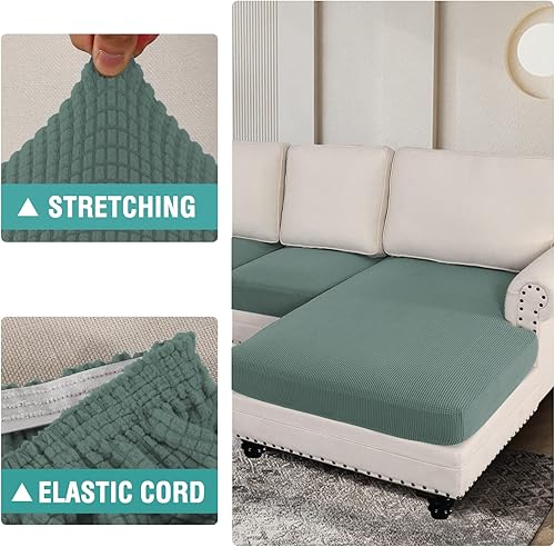 Vista 200 de OKYUK Fundas de sofá seccional en forma de L, 3 piezas, fundas de cojín para sofá seccional de terciopelo en forma de L, fundas elásticas para sofá