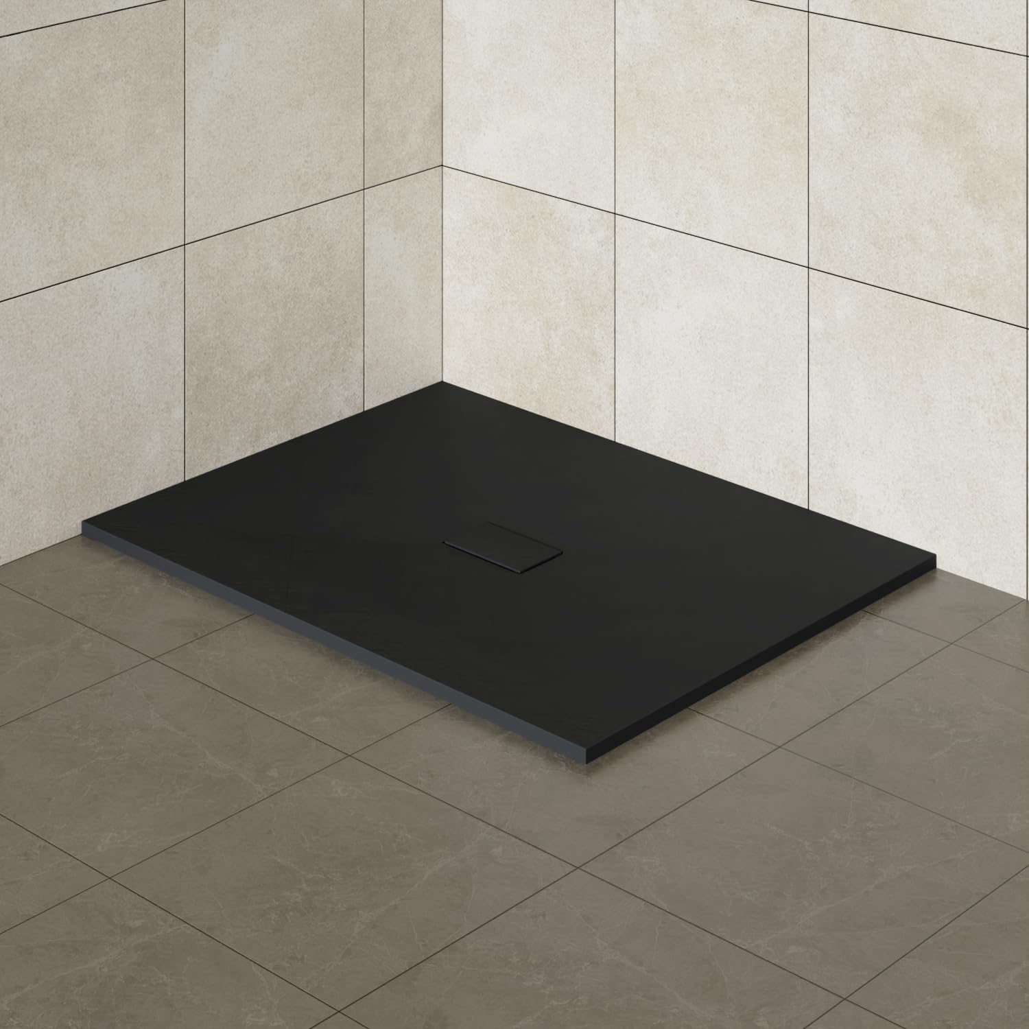Aquariss SMC Rectangular 1200x1000mm Shower Enclosure Base Tray Black
