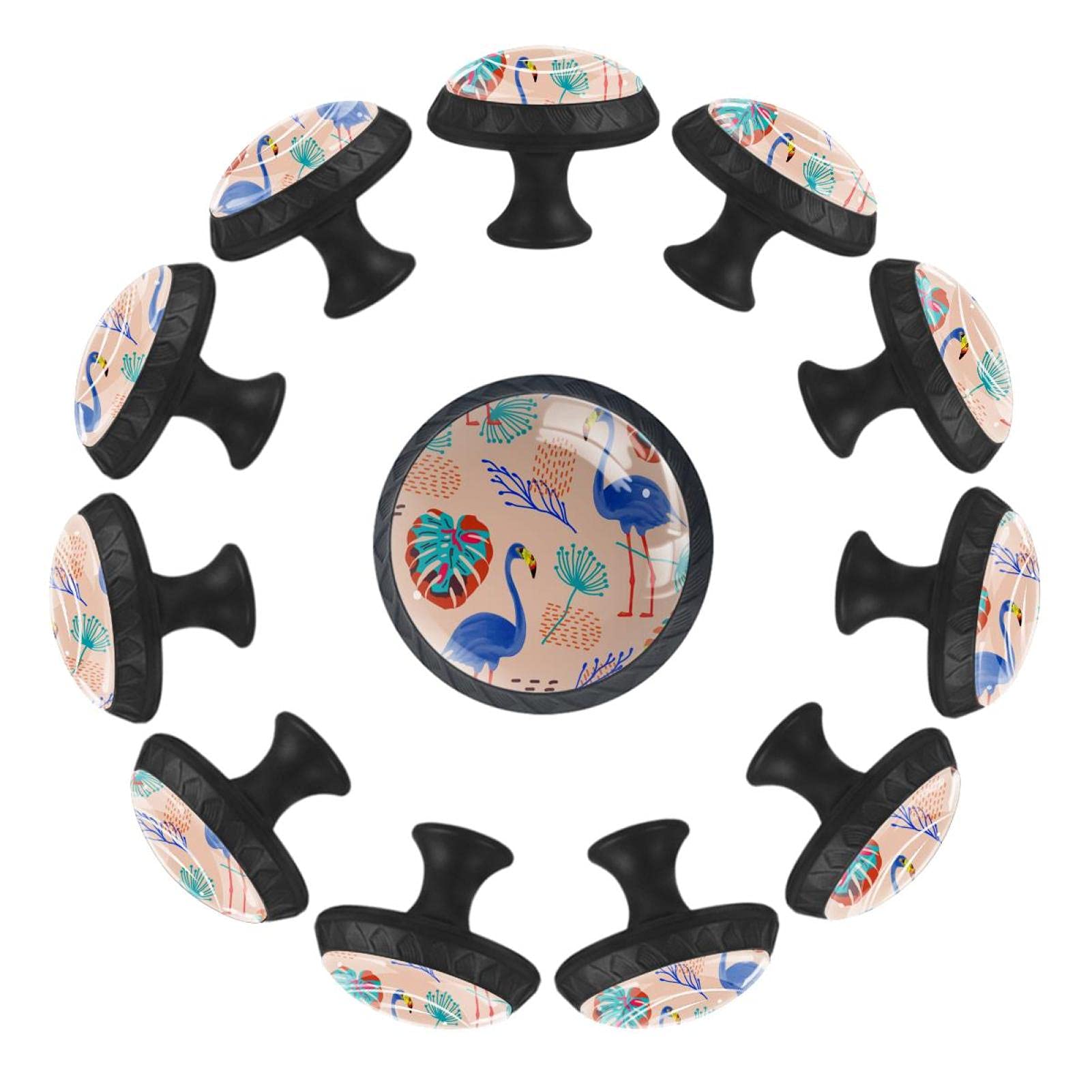 Boutons de tiroir ronds fleur bleue 35mm de qualité pour commode et placard