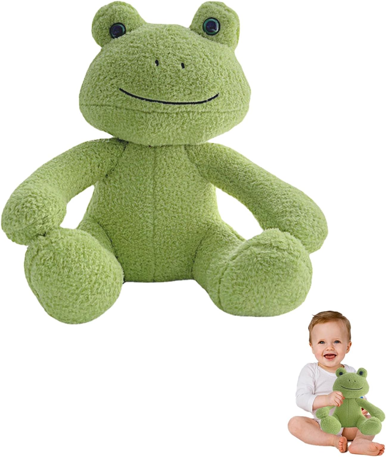 HaOrchidFrog Cuddly Toy, Green Frog Plushie, 30 cm Plush Toy, Frog Plush Toy, Frog Plush Toy, Frog Plush Toy, Baby Toy Plush for Children Cuddling, Playing and Sleeping