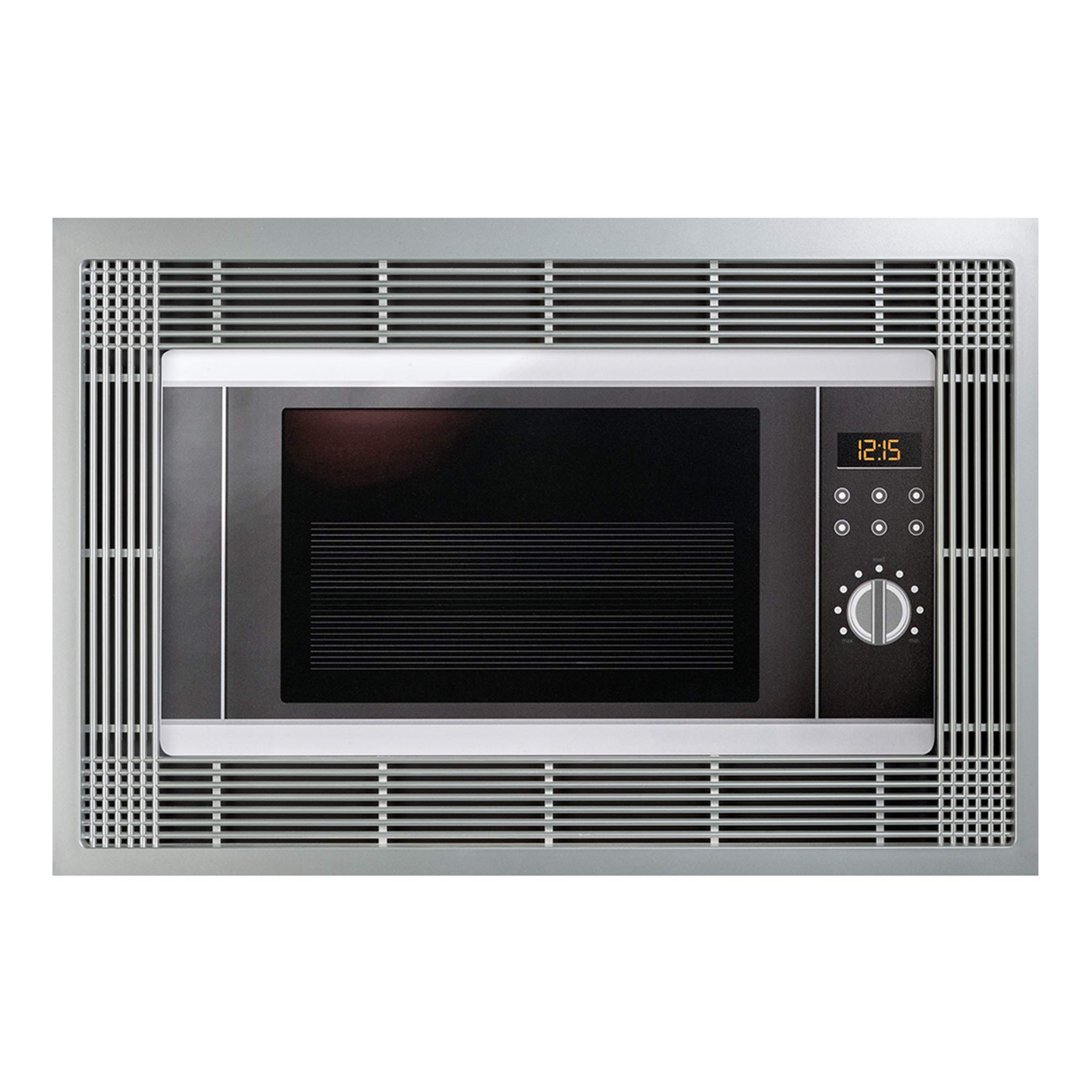 EMUCA Rama mikrofalowa, do wpuszczania w szafach kuchennych, moduł 600mm, 600x400mm, Plastik, Aluminium malowane na srebro, 1 szt.
