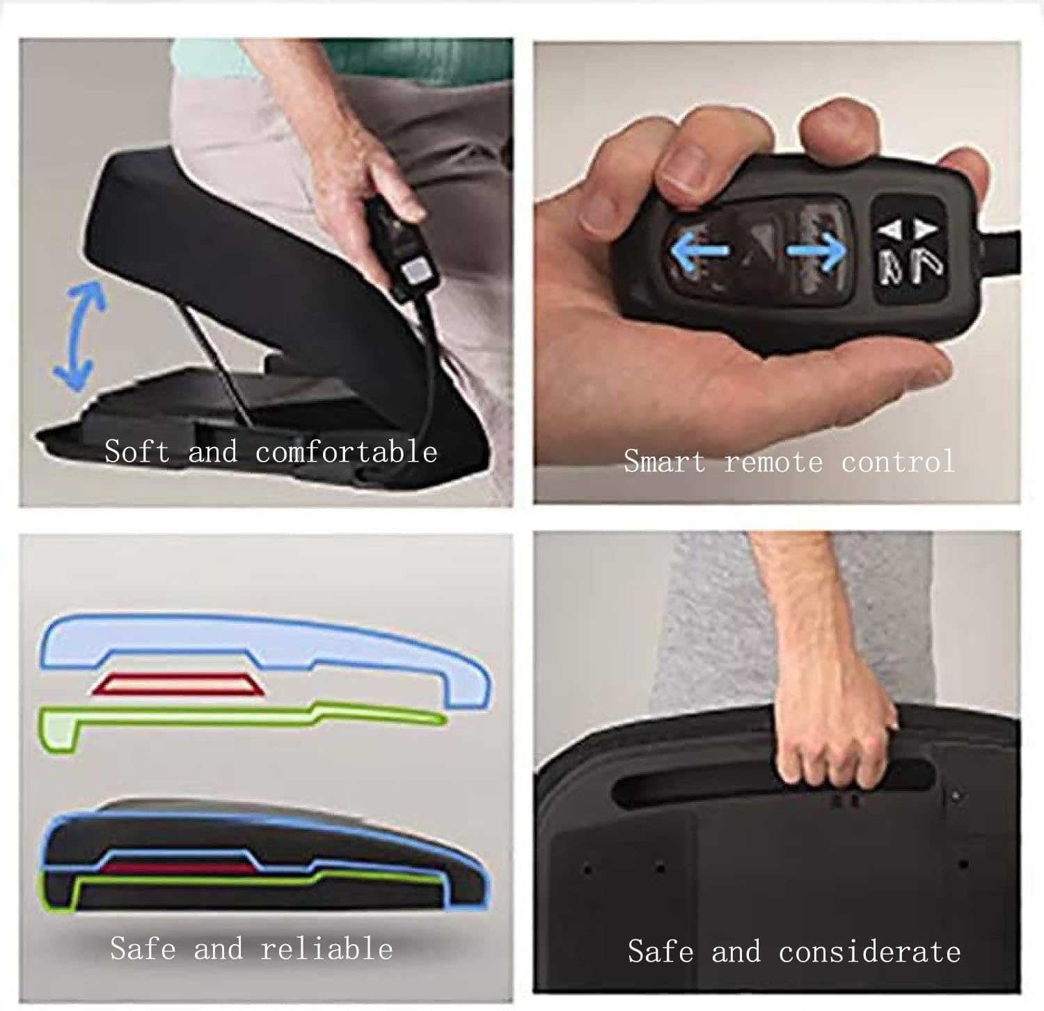 Asiento Elevador portátil Inteligente, cojín de Asistencia para Silla elevadora, Ayuda de Movilidad portátil, Elevador eléctrico de Espuma viscoelástica, con Asas de Transporte integradas, s
