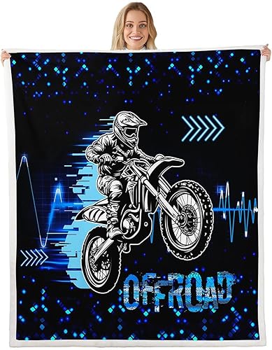 Castle Fairy Manta de motocross, manta geométrica azul y negro con líneas de neón, decoración de habitación para niños, adolescentes, hombres,