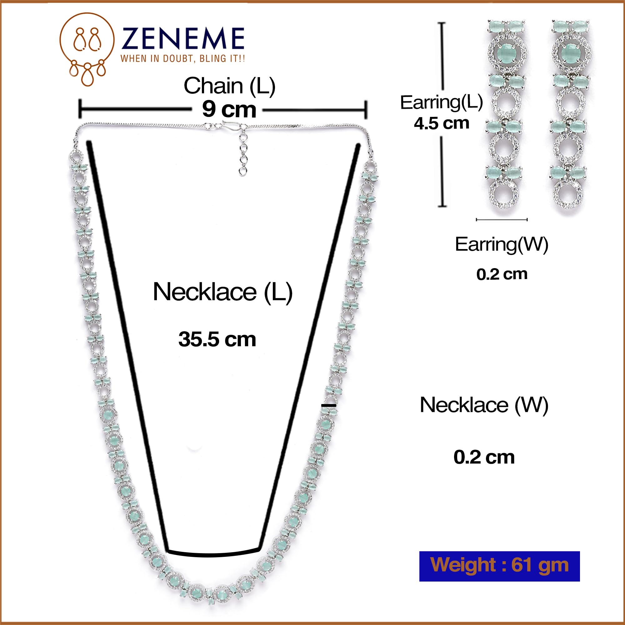 Circular AD Long Necklace Earring Set