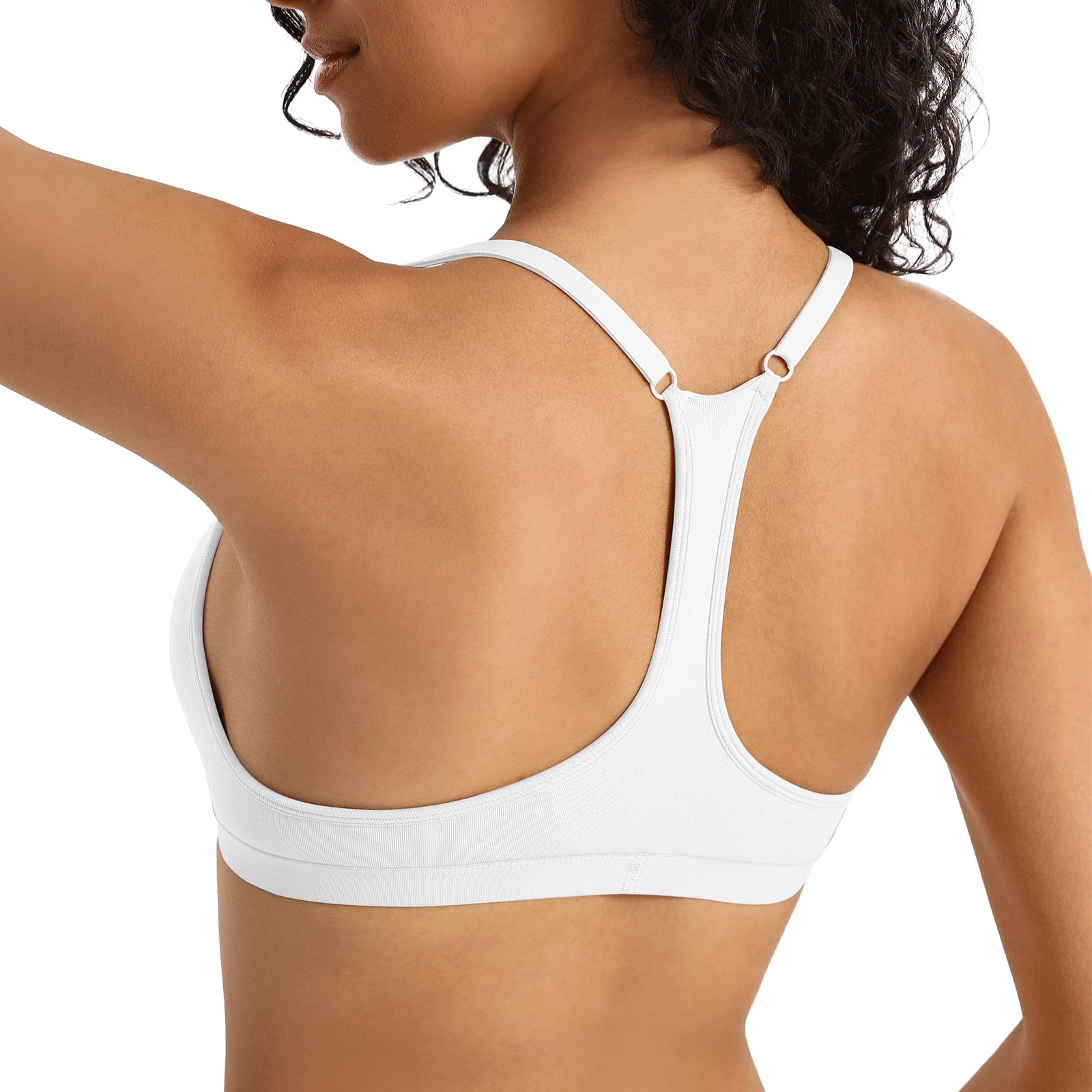 INIBUD Sujetadores deportivos para mujer, espalda cruzada, triangular, acolchado, espalda en Y, brasier sin costuras, sin aros, cuello en V, sin varillas