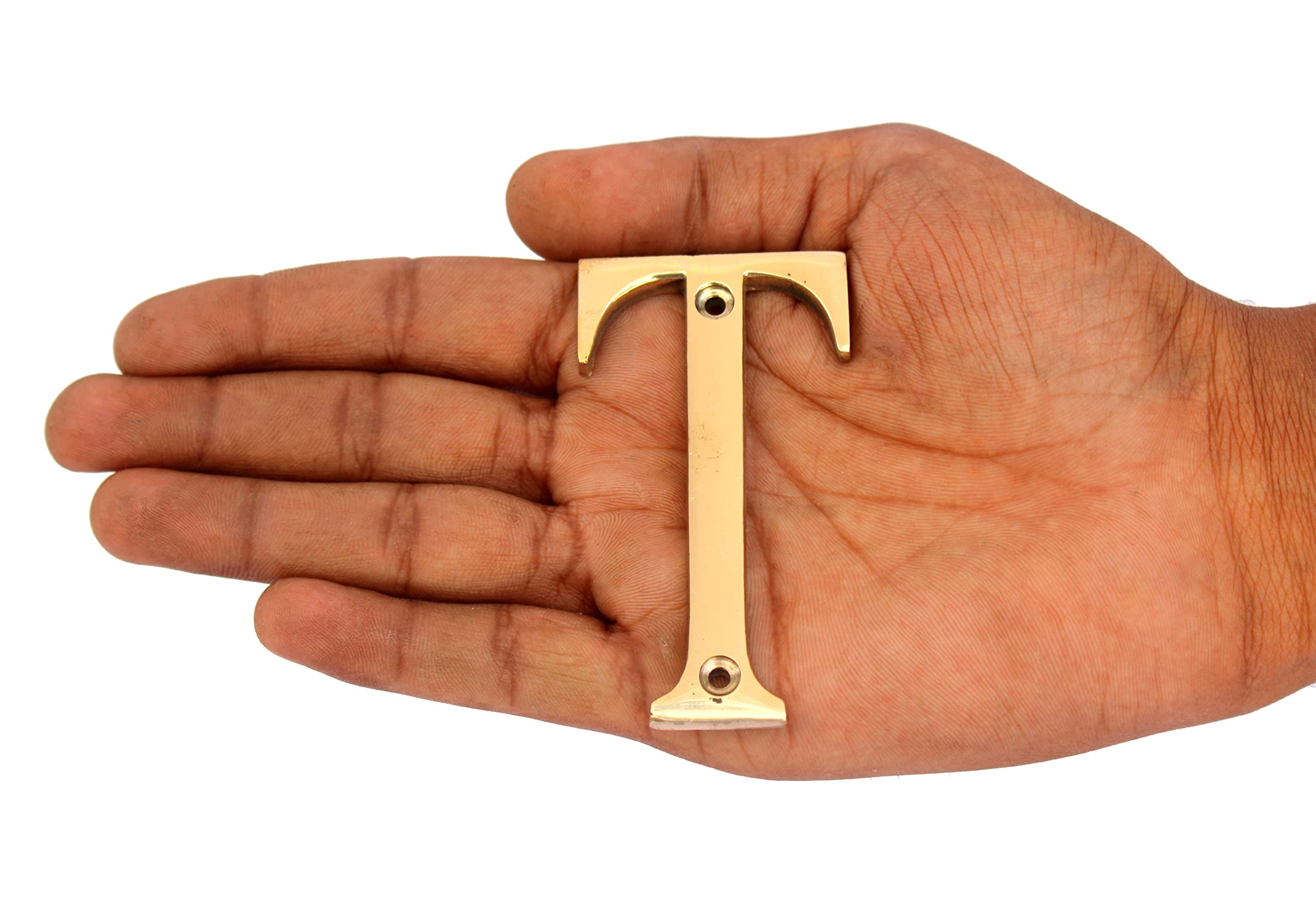 Brass Door Name Alphabets - 3 Inch Golden Letters For House Hotel Wall Plaques