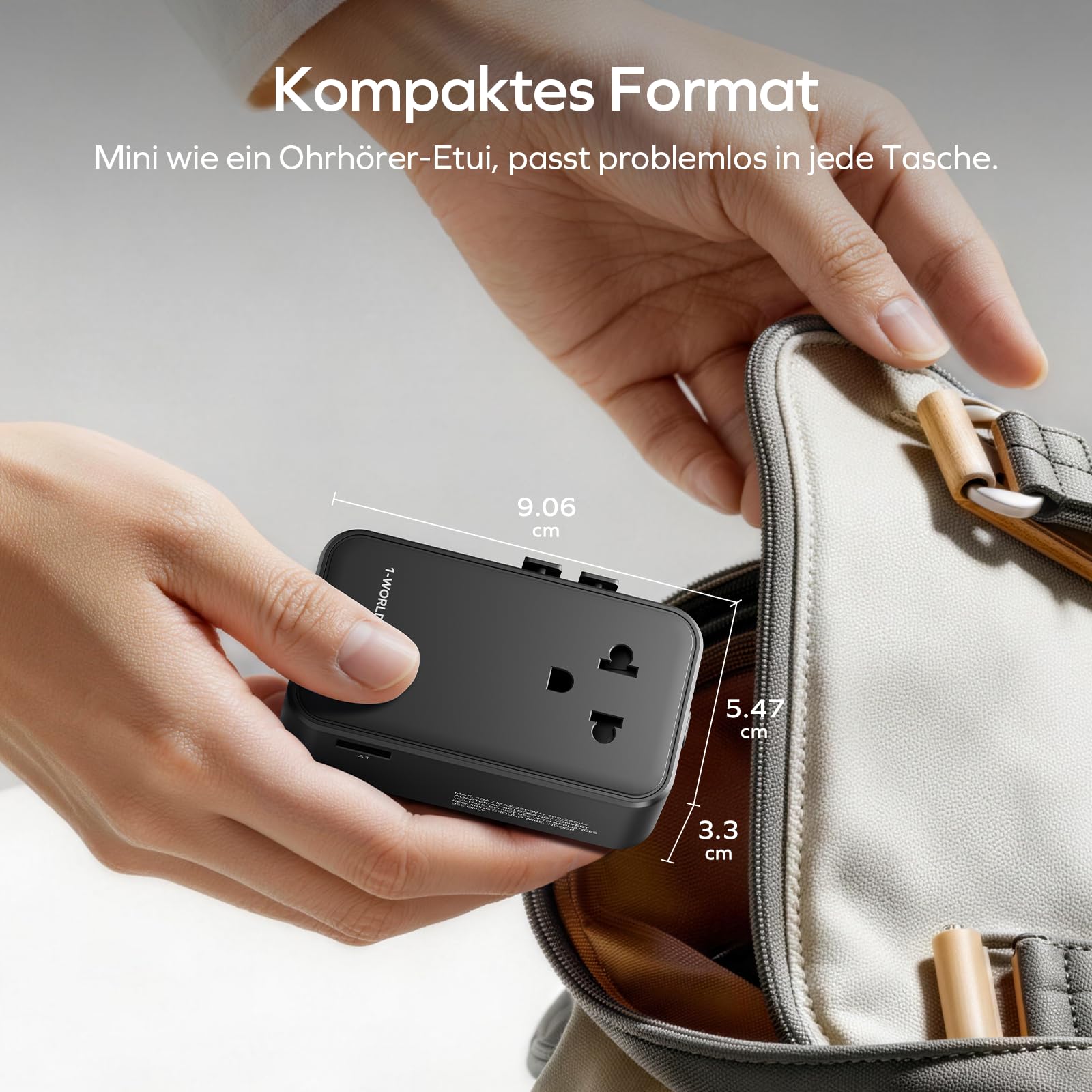 MOMAX Ultradünn Reiseadapter Weltweit 70W GaN,5-in-1 Travel Adapter Worldwide mit 3 USB C und 1 USB A,Kompakter Universal Adapter für USA, UK, England, Japan, Thailand und Australien