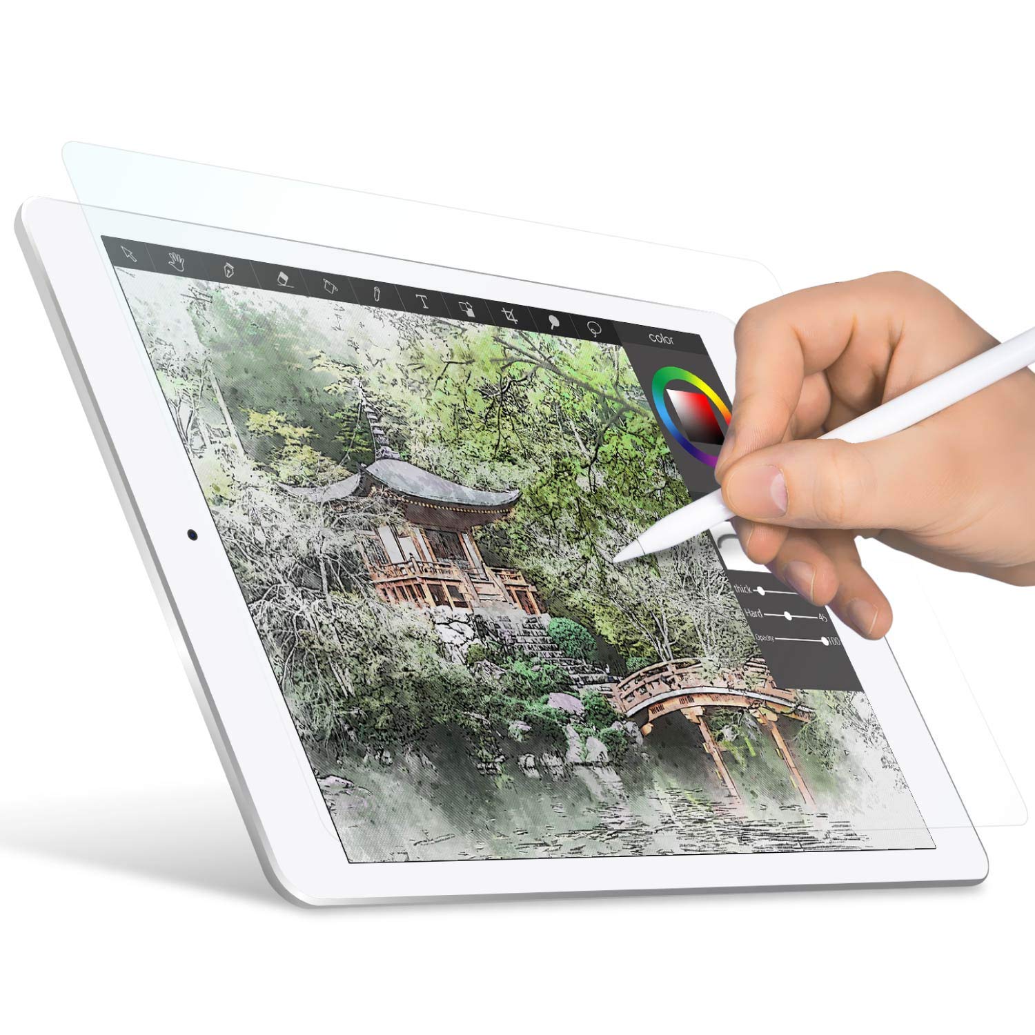 Elecom Pencil Feel Screen Protector Designed For Drawing Anti - Main Image