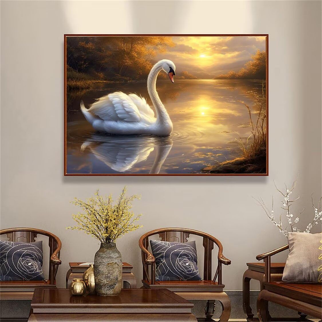 DIY Malarstwo diamentowe 5D, sztuka diamentowa, łabędzie, jezioro, zestawy dla dorosłych, sztuka ze strasu, haft, artykuły rzemieślnicze, dla dzieci i dorosłych, idealna dekoracja ścienna do domu,