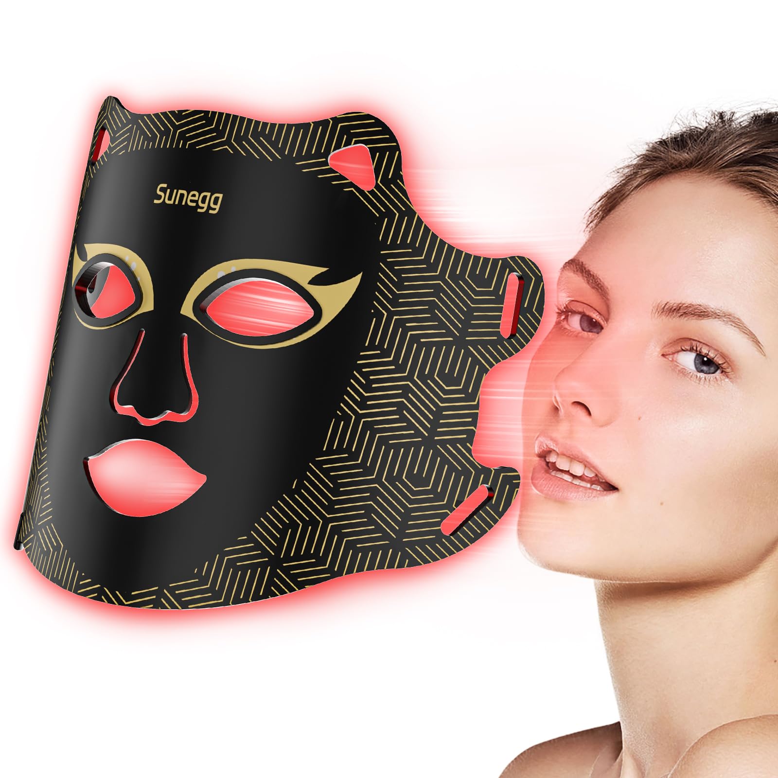 Sunegg Red Light Therapy for Face LED Face Mask Light Therapy Portable red Light Therapy mask for Home