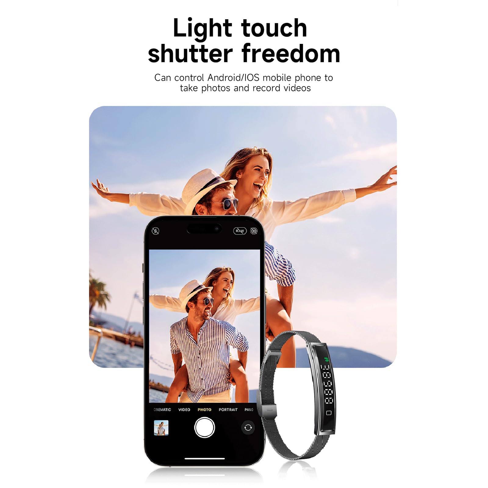 Health Smart Bracelet,Gifts for Christmas Women Men,White Elephant Gifts,Activity & Fitness Trackers/Heart Rate/Blood Pressure/ 24/7 Sleep Tracker,Waterproof & Free App(Black)