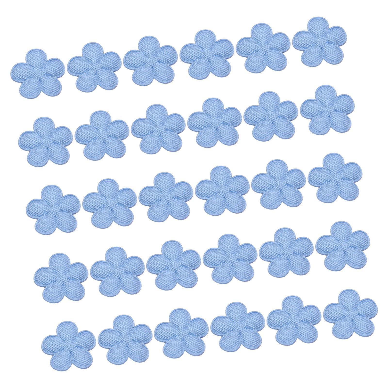 JSGHGDF 30Pcs Assorted Color Fabric Flower Appliques 2CM Cloth Flower Charm for Costume Decoration Sewing Embellishment Fabric Embellishments