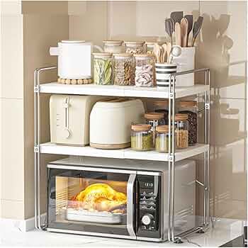 Amazon.co.jp: レンジ上ラックトースターラックレンジ台 キッチン収納