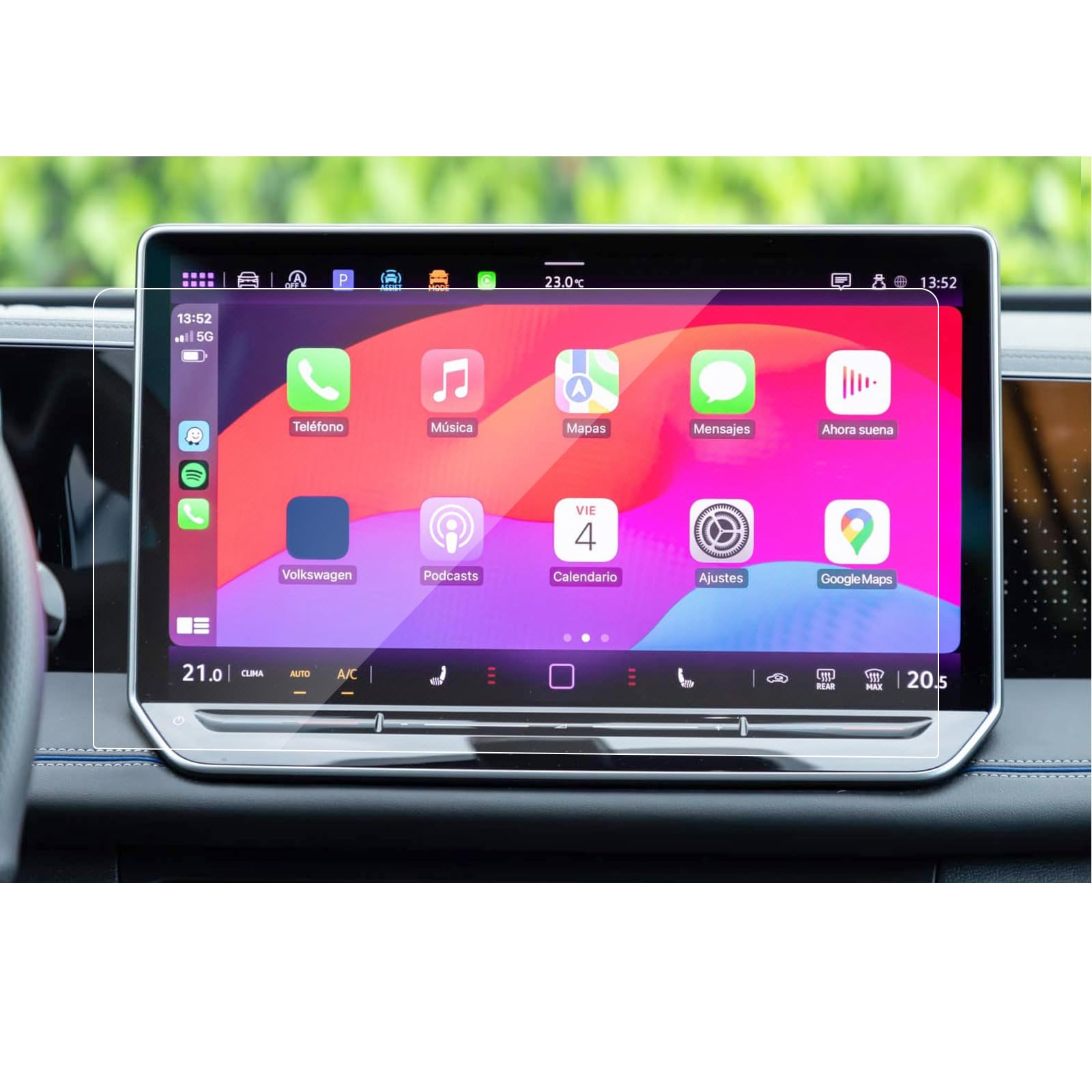 SXCY for 2025 VW Tiguan Tempered Glass Screen Protector 12.9 Inch for Volkswagen Tiguan 2025 Accessories 2025 Tiguan Navigation Touch Screen Protector