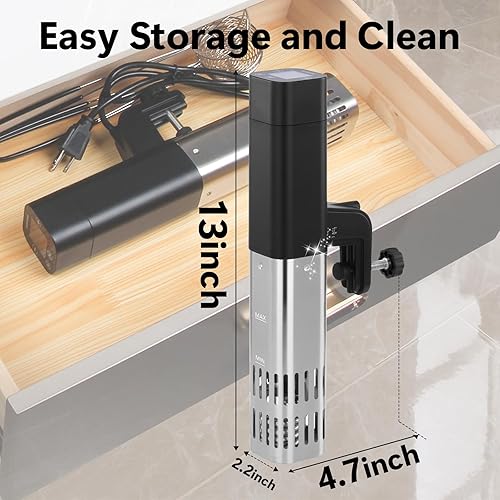 Miniatura 6 de Recipiente Sous Vide de 12 cuartos con tapa, estante fijo, pinza de cocina, funda resistente al calor, recipiente sin BPA apto para Anova, Breville