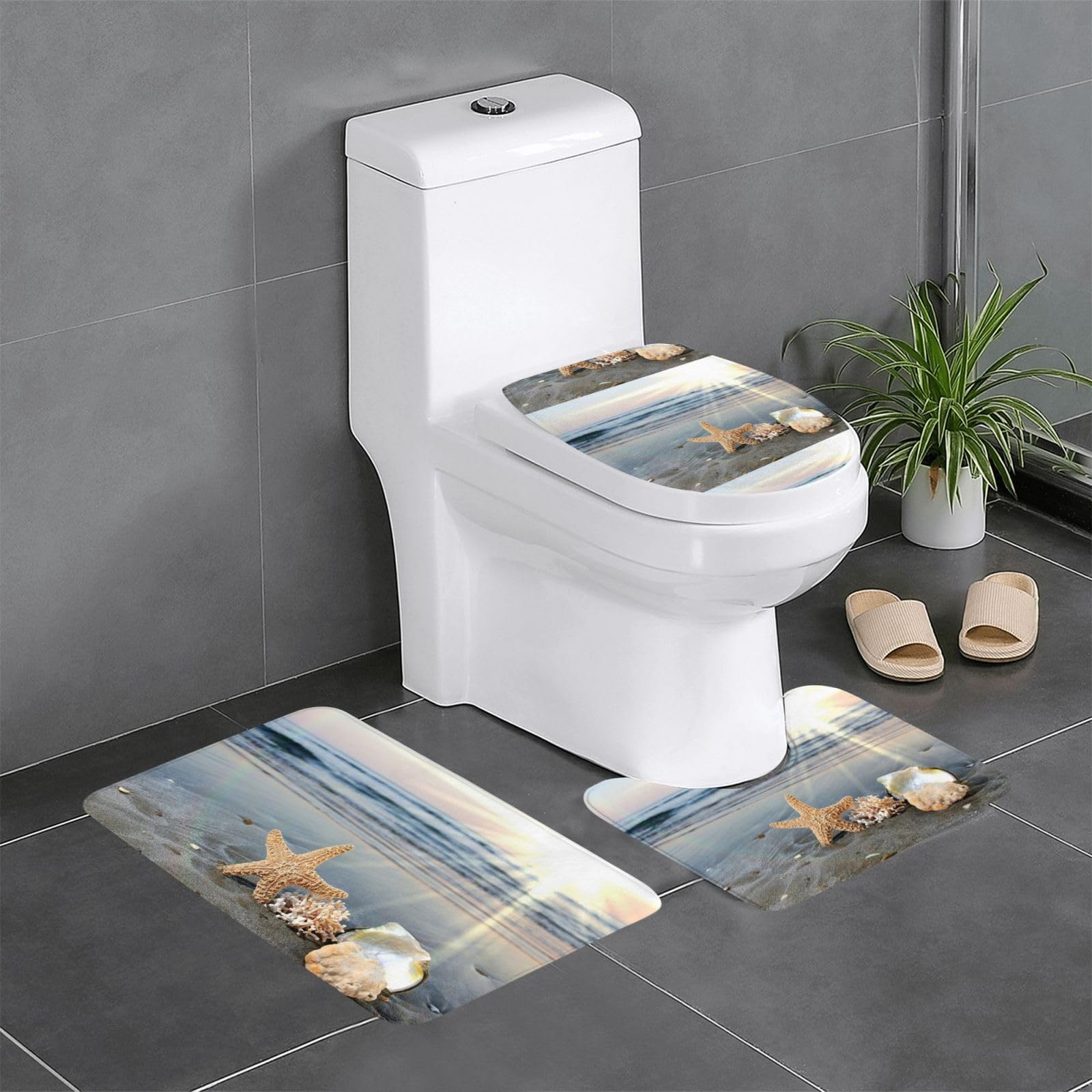 Tapis de sol en flanelle thématique mer lot de 3 de haute densité 61x40,6 cm