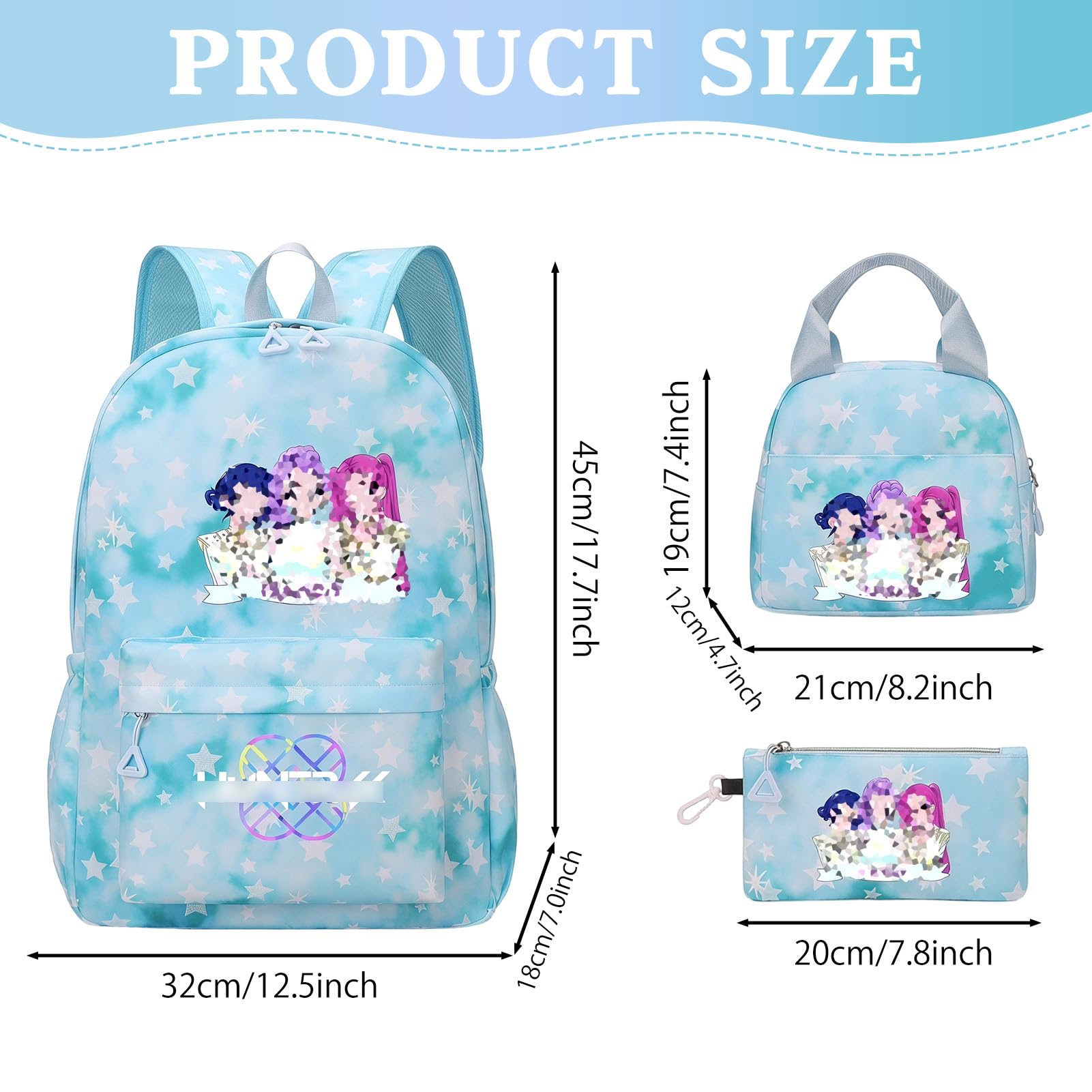 Borsa Kpop, set scuola ragazza con astuccio e borsa per il pranzo