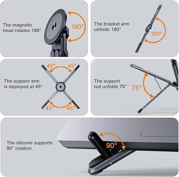 Soporte portátil ajustable para tablet, teléfono y laptop miniatura 4