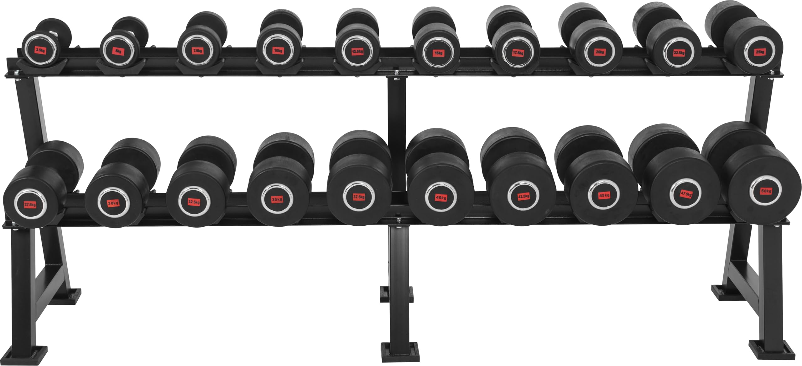 GORILLA SPORTS® Kurzhantelablage mit 2 Ebenen, 20 Ablagen, bis 500 kg