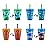 Ello Kids Plastic Reusable Color Changing Cups with Twist on Splash-Proof Lids and Straw, BPA Free, Dishwasher Safe, 12oz, Rainforest, 4 Pack