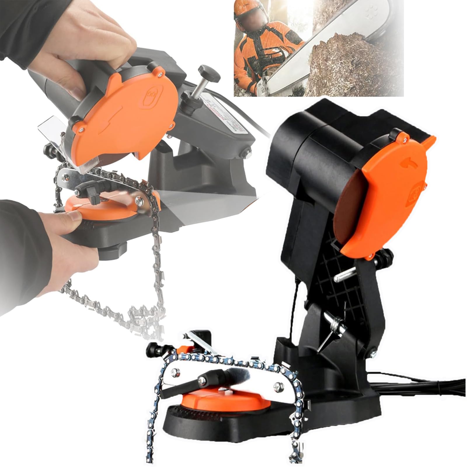 Affilatrice Elettrica per Catene, Affilacatena da 4800 Giri/min, Cavo di Alimentazione da 1,9 M, Affilatura Senza Flessione (Motore Interamente in Rame),A
